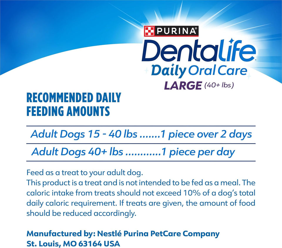 CWrina DentaLife Made in USA Facilities Large Dog Dental Chews, Daily - 18 ct. Pouch