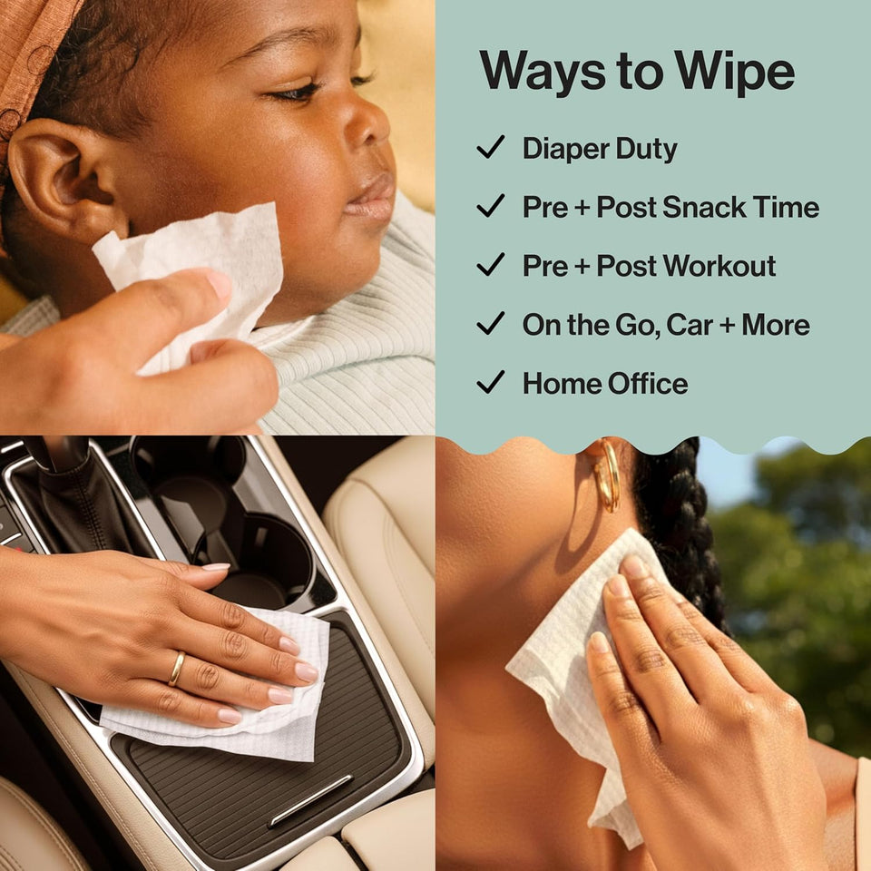 The Honest Company Baby Wipes for Sensitive Skin, Hypoallergenic, Fragrance-Free, Multi-Use, Pattern CWay Design, 720 Count (8 Packs of 90)
