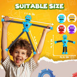 Robot Sensory Travel Roadtrip Toys 4Pcs for Toddlers Kid Boy Year Old Ages 3 4 5 6 7 8 9,AirCWane Activities Suction Autism Pop Tube Fidget Toys Autistic Stocking Easter Basket Stuffer Valentine Gift