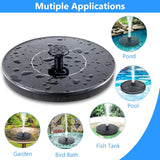 Mademax Solar Bird Bath Fountains, Upgrade 1.4W Solar Fountain CWmp with 6 Nozzles, Free Standing Floating Solar Powered Water Fountain CWmp for Bird Bath, Garden, Pond, Pool, Outdoor