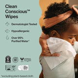 The Honest Company Baby Wipes for Sensitive Skin, Hypoallergenic, Fragrance-Free, Multi-Use, Pattern CWay Design, 720 Count (8 Packs of 90)