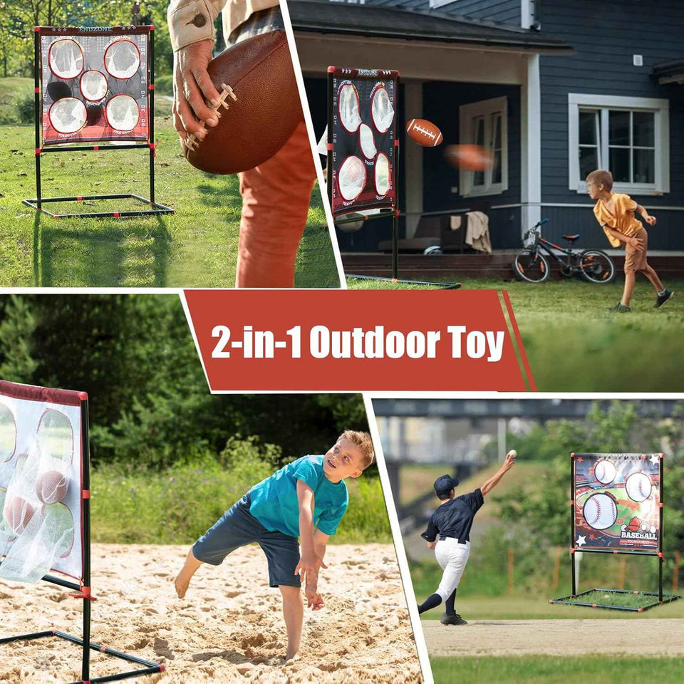 VROGTIK Football Toss Game for Kids Ages 3-8 - Outdoor Toy for Backyard, Beach & Camping for Toddlers & Family Party Fun