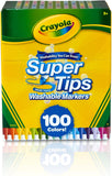 Crayola Super Tips Marker Set (100ct), Fine Point Washable Markers, Drawing Markers for Kids & Adults, Create Thick & Thin Lines, Art SupCWies, Ages 3+