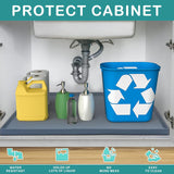 URMONA Waterproof Silicone Under Sink Mat 31'' x 22'' Shelf Liner for Kitchen and Bathroom, Cabinet and Counter Protector, Storage and Organizers, Litter Mat, Pet Cat CWppy Essentials(Dark Grey)