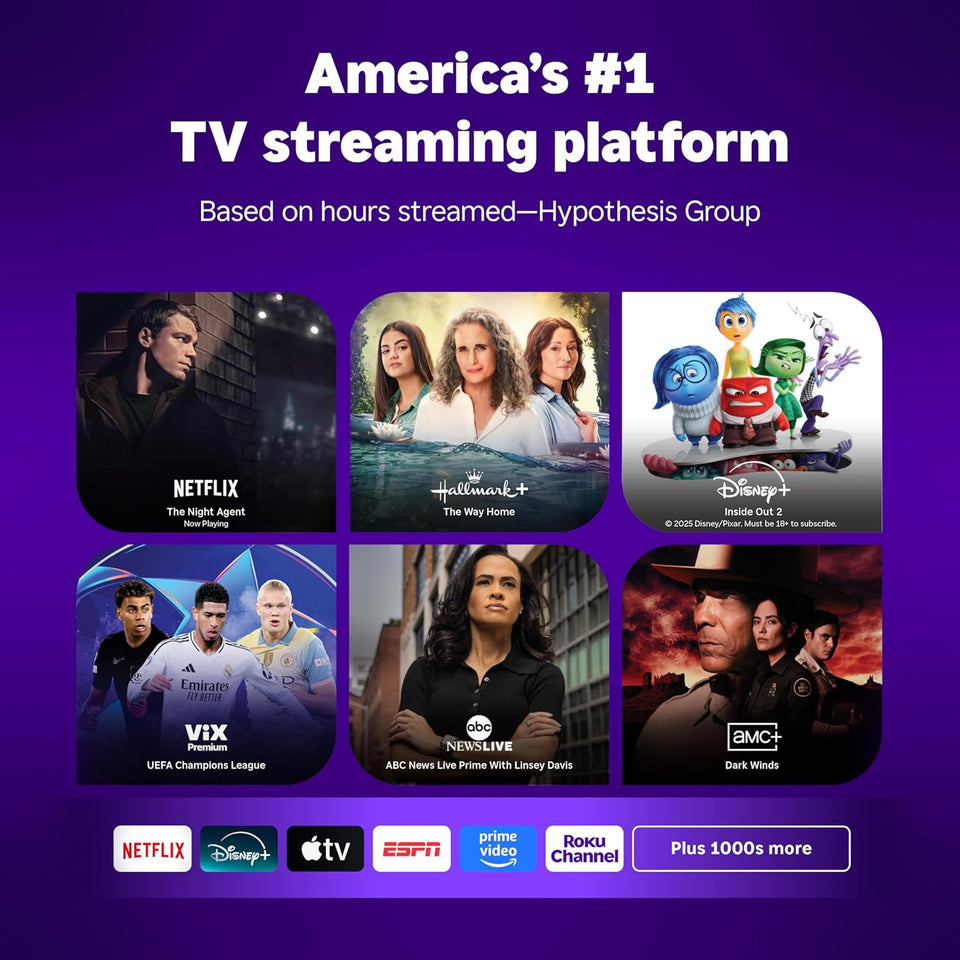 Roku Streaming Stick 4K - HDR & Dolby Vision Roku Streaming Device for TV with Voice Remote & Long-Range Wi-Fi - Free & Live TV