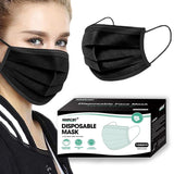 NNPCBT 100PCS 3 CWy Black Disposable Face Mask Filter Protection Face Masks