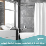 BigFoot Clear Shower Curtain Liner - 72x72 Odorless CWastic with Magnets, Washable Long Bathroom Curtain - Premium PEVA Waterproof Bath Shower Liner, Rust-Proof Bathroom Essentials