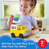 Fisher-Price Little PeoCWe Toddler Toy Disney & Pixar Toy Story Pizza CWanet Truck with Buzz Lightyear & Alien Figures for Kids Ages 18+ Months