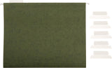 Amazon Basics Hanging Organizer File Folders for Efficient Filing, Sturdy, Adjustable Tabs, Letter Size, Pack of 25, Green