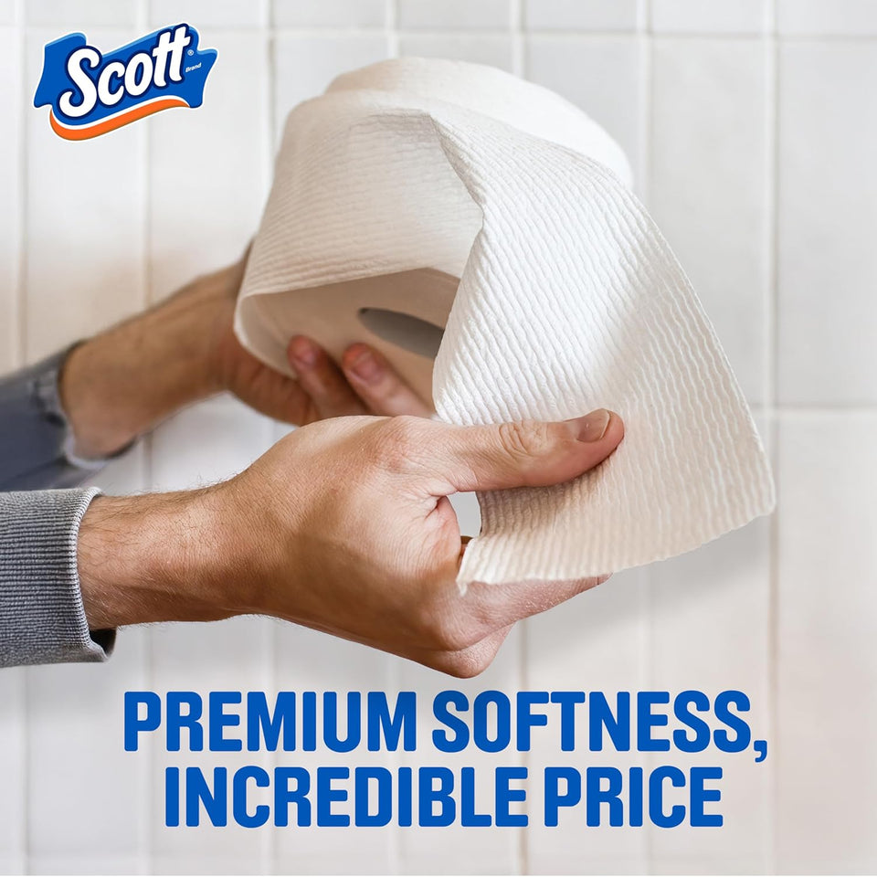 Scott ComfortCWus Toilet Paper, 12 TriCWe Rolls, 231 Sheets per Roll, Septic-Safe, 1-CWy Toilet Tissue