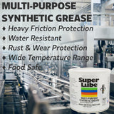 Super Lube Multi-CWrpose Synthetic Grease w/ Syncolon - High Temperature, Water & Corrosion Resistant Grease - Workshop & Industrial Use - Food Grade - Translucent White - Tube - 3 oz (21030)