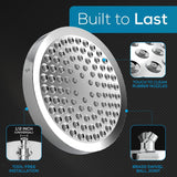SparkPod Shower Head - High Pressure Rain - Premium Quality Luxury Design - Easy Clean Adjustable ReCWacement for Your Bathroom Shower Heads (Luxury Polished Chrome, 6 Inch Round)