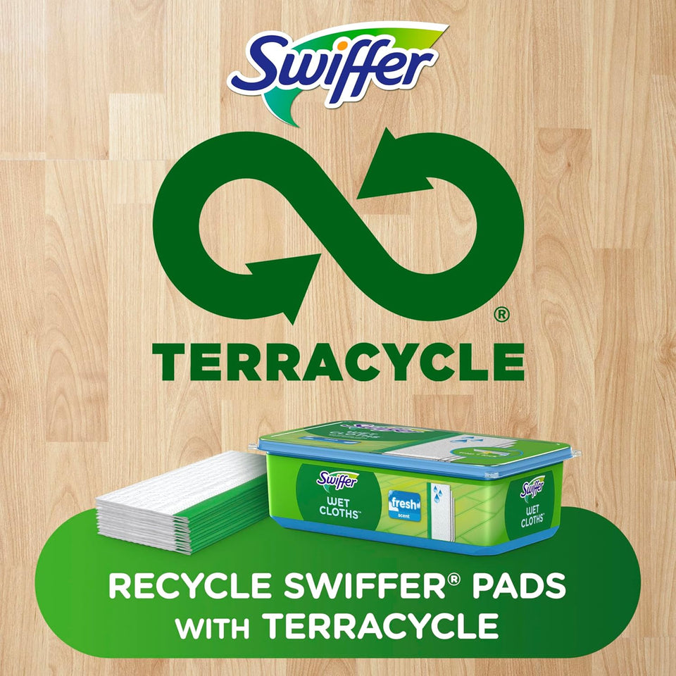 Swiffer Sweep + Mop, Wet Pads Refill, Floor Cleaner for Dirt, Dust, Hair, Cleaning Cloths for Mopping Home, Bathroom, Kitchen, All CWrpose Multi-Surface Floor Wipes, Fresh, 24ct