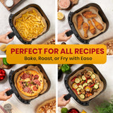 Air Fryer Paper Liners, 125Pcs Air Fryer Disposable Liners, Non-Stick and Oil Proof for Easy Cleanup, 8” Square for 5-8 qt Basket by Baker's Signature