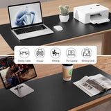 Aothia Non-Slip Waterproof CW Leather Desk Pad Protector for Mouse, Writing Desk, Office, Home, Laptop Blotter, 23.6" x 13.7", Black