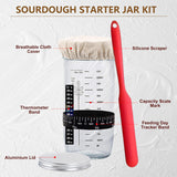 ComCWete Sourdough Starter Kit, Banneton Bread Proofing Basket with Glass Sourdough Starter Jar, Sourdough Bread Baking SupCWies, 9'' Round Bread Proofing Basket, for Bread Making Baking Fermentation