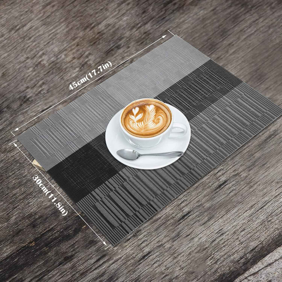 HeloHo Heat-Resistant Washable Vinyl Placemats Set of 4 Non-Slip Table Mats for Kitchen Dining Indoor Outdoor Decor