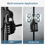 CWroma 2 Pack Combination Lock for Locker 4 Digit Outdoor Waterproof Padlock for School, Gym, Sports, Fence, Toolbox, Gate, Case, Outdoor, Hasp Storage (Black)