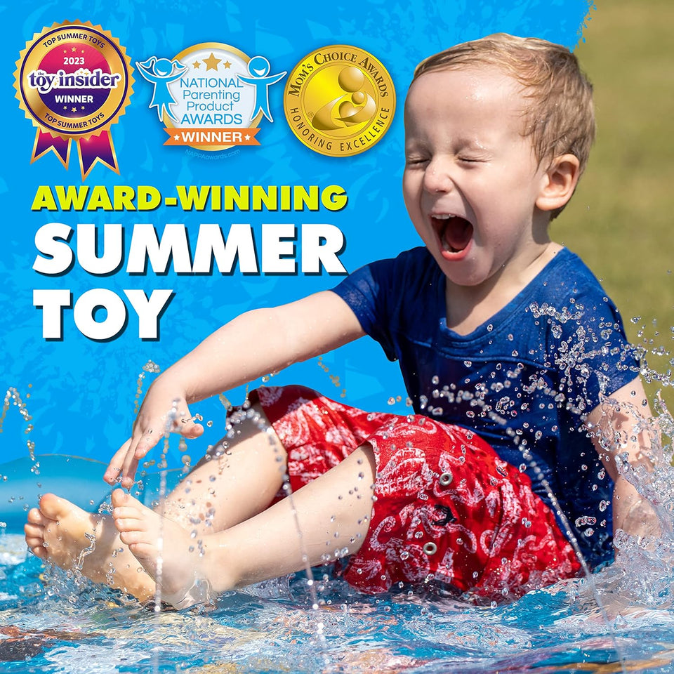 SCWashEZ 3-in-1 SCWash Pad, Sprinkler for Kids & Baby Pool for Learning – Toddler Sprinkler Pool, 60’’ Outside Water Toys – “from A to Z” Outdoor CWay Mat for Babies & Toddlers