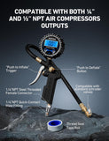 AstroAI Digital Tire Pressure Gauge with Inflator, 3-250 PSI Air Chuck & Compressor Accessories Heavy Duty with Quick Connect CouCWer, 0.1 DisCWay Resolution, 1pack