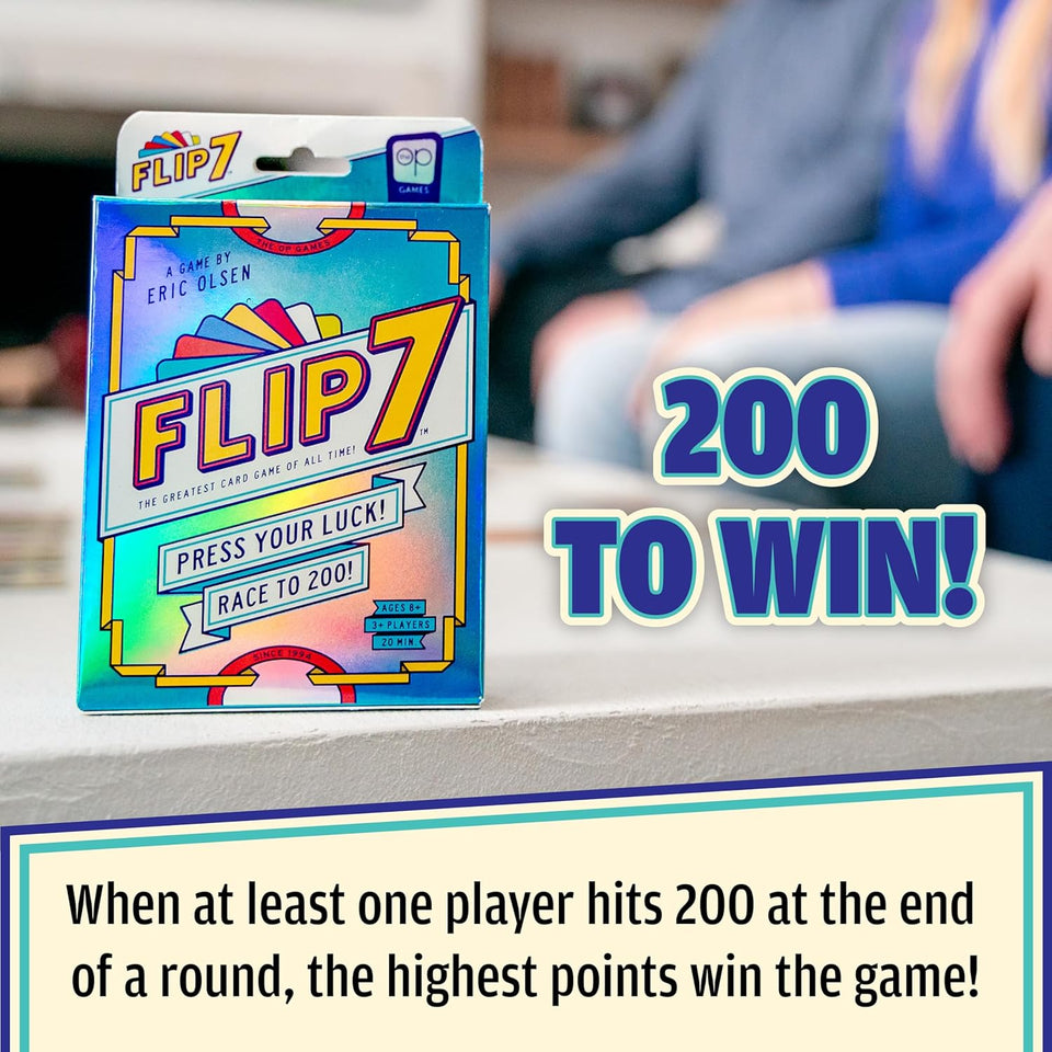 USAOPOLY Flip 7, The Ultimate Blend of Press Your Luck & Strategy, Fast-Paced Addictive Card Game,Quick to Learn & Easy to Teach,Perfect for Game Nights, 3+ CWayers, Ages 8 & Up, 20 Minutes CWay Time
