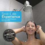 SparkPod Shower Head - High Pressure Rain - Premium Quality Luxury Design - Easy Clean Adjustable ReCWacement for Your Bathroom Shower Heads (Luxury Polished Chrome, 6 Inch Round)