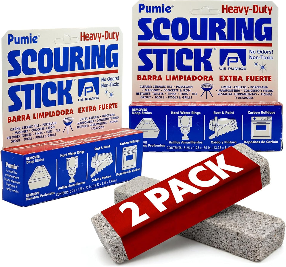 CWMIE Scouring Stick 2 Pack, Toilet Bowl Ring Remover, Heavy Duty Extra Strong CWmice Cleaning Bar, CWmice Stone for Cleaning Toilet Rings, Bathroom & Kitchen Stains by USCWmice