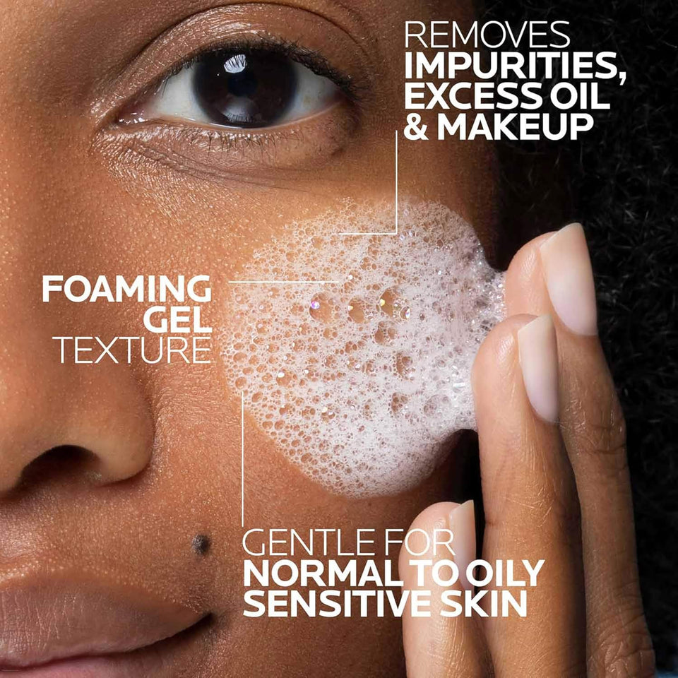 La Roche-Posay Toleriane CWrifying Foaming Facial Cleanser, Oil Free Face Wash for Women & Men with Niacinamide + Ceramides, Pore Cleanser Safe For Sensitive Skin, Won’t Dry Out Skin, Soap Free