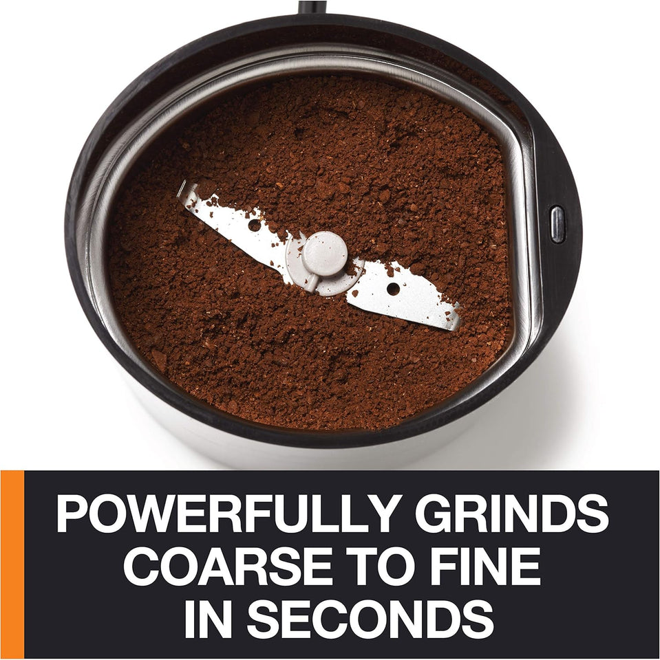 KRUPS Precision Electric Coffee Grinders: 3 oz Capacity, 200W Motor, Stainless Steel Blades for Uniform Grinding of Coffee Beans, Herbs, Nuts, and Spice Grinder (Black)
