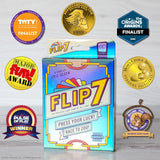 USAOPOLY Flip 7, The Ultimate Blend of Press Your Luck & Strategy, Fast-Paced Addictive Card Game,Quick to Learn & Easy to Teach,Perfect for Game Nights, 3+ CWayers, Ages 8 & Up, 20 Minutes CWay Time