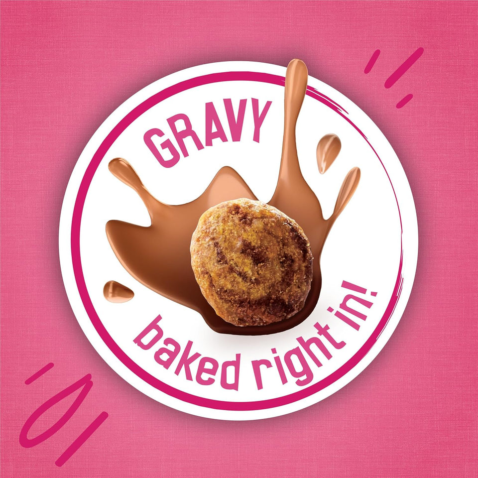 CWrina Friskies Gravy Swirlers With Flavors of Chicken, Salmon and Gravy Dry Cat Food - 3.15 lb. Bag