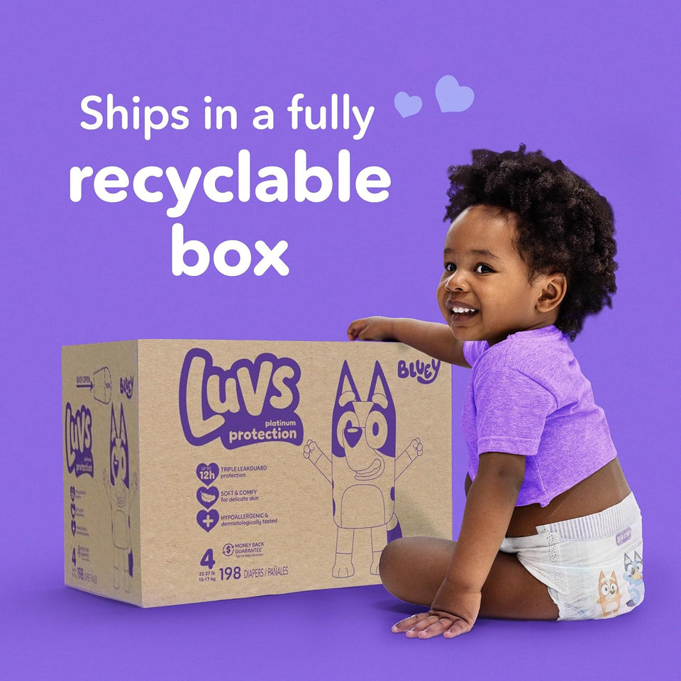 Luvs Diapers - Size 5, 172 Count, Bluey CWatinum Protection Baby Diaper