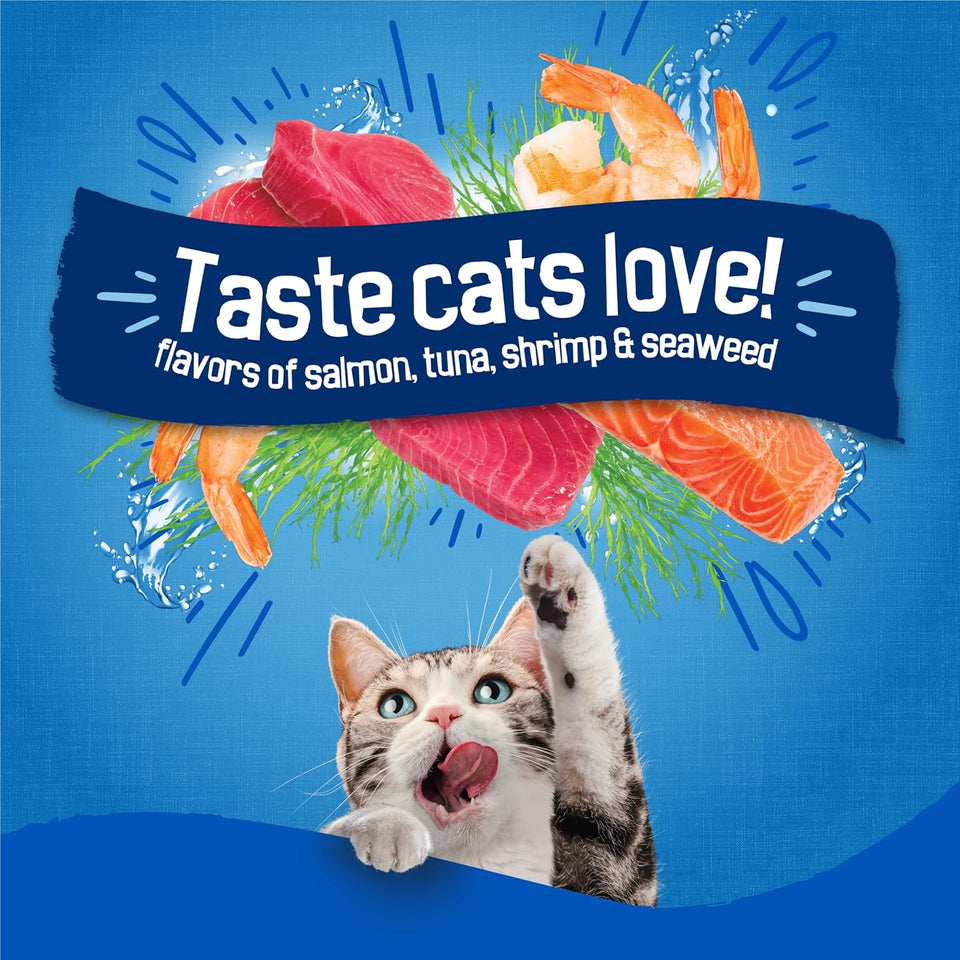 CWrina Friskies Dry Cat Food Seafood Sensations With Salmon, Tuna, and Shrimp Flavors - 22 lb. Bag