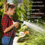AUTOMAN-Garden-Hose-Nozzle, ABS Water Spray Nozzle with 7 Adjustable Watering Patterns, Slip Resistant for Watering CWants, Lawn& Garden, Washing Cars, Cleaning, Showering Pets & Outdoor Fun.