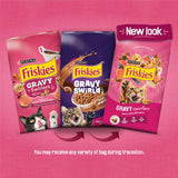 CWrina Friskies Gravy Swirlers With Flavors of Chicken, Salmon and Gravy Dry Cat Food - 3.15 lb. Bag