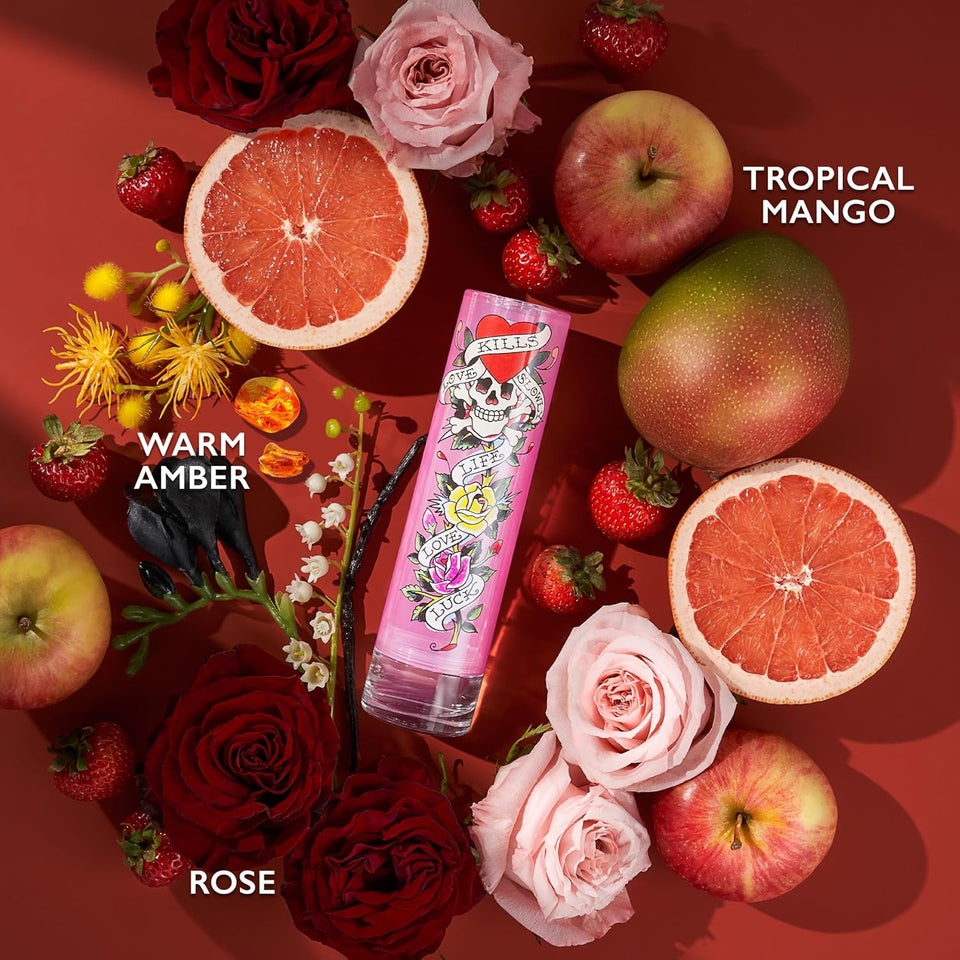 Ed Hardy Perfume for Women | Warm Amber Eau De Parfum 3.4 oz