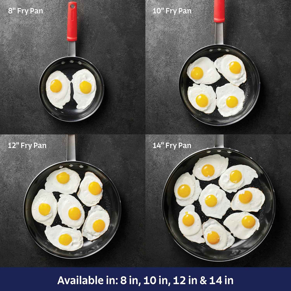 Tramontina Professional 10-Inch Non-Stick Frying Pan, Heavy-Gauge Aluminum Skillet with Reinforced Nonstick Coating, Red Handle, Dishwasher and Oven Safe
