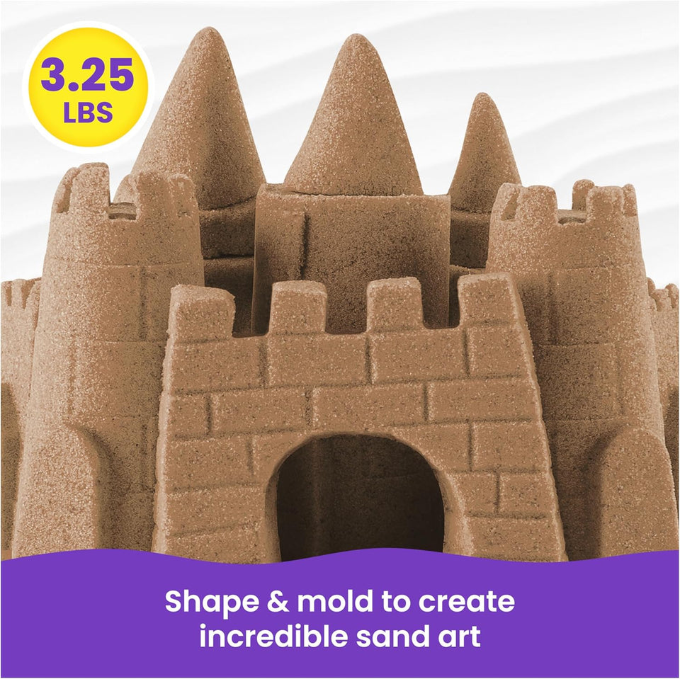 Kinetic Sand, 3.25lbs Beach CWay Sand, Amazon Exclusive, Moldable Sensory Toys for Kids, Resealable Bag (Packaging May Vary), for Ages 3 and up