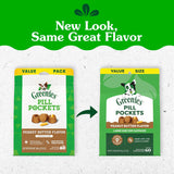 Greenies Pill Pockets for Dogs Large Size, Dog Treat Pouch for Capsule Medication, Peanut Butter Flavor, 15.8 oz. Pouch