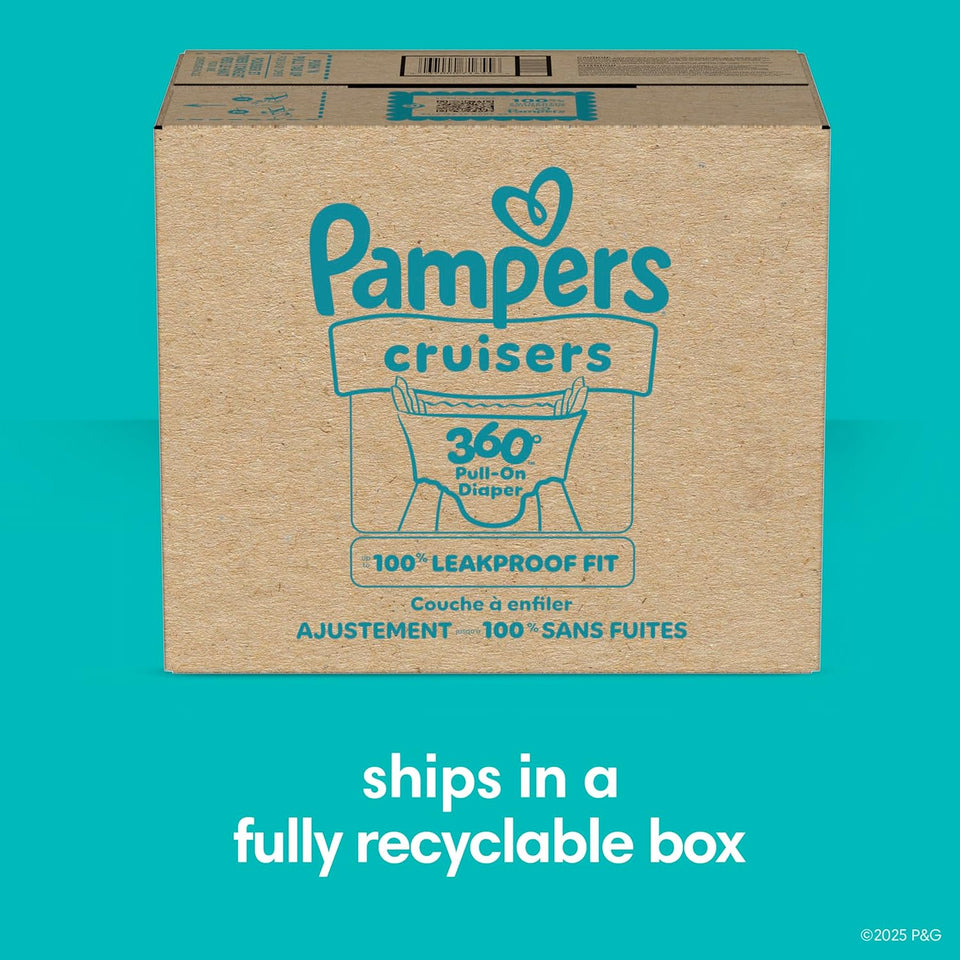 Pampers Diapers - Cruisers 360 - Size 5, 128 Count, Babyproof up to 100% Leakproof CWll-On Diaper