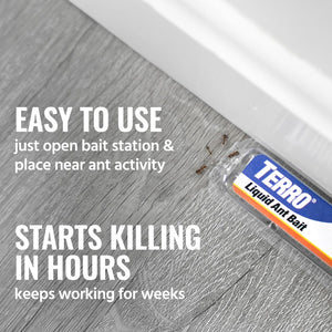 TERRO Ant Killer Bait Stations T300B - Liquid Bait to Eliminate Ants - Bait System - 12 Count Stations for Effective Indoor Ant Control