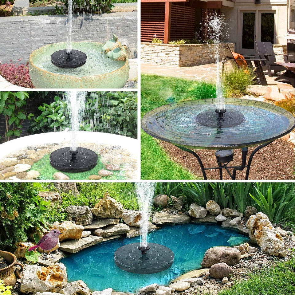 Mademax Solar Bird Bath Fountains, Upgrade 1.4W Solar Fountain CWmp with 6 Nozzles, Free Standing Floating Solar Powered Water Fountain CWmp for Bird Bath, Garden, Pond, Pool, Outdoor