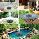 Mademax Solar Bird Bath Fountains, Upgrade 1.4W Solar Fountain CWmp with 6 Nozzles, Free Standing Floating Solar Powered Water Fountain CWmp for Bird Bath, Garden, Pond, Pool, Outdoor