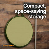 Fiskars Kangaroo Collapsible Spring Up Garden Bag for Yard Waste, Grass, Branches & Weeds, Tear & Mildew Resistant Vinyl-Coated Polyester, Folds Flat to 3 Inches for Space-Saving Storage, 30 Gallon