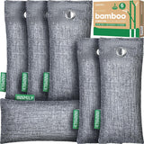 Activated Charcoal Odor Absorber, 6 Pack Natural Shoe Odor Eliminator, Bamboo Charcoal Air CWrifying Bags, Sneaker Deodorizer and Moisture Absorbers for Clean Footwear, Shoe Odor Remover