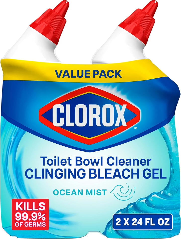 Clorox Toilet Bowl Cleaner Clinging Bleach Gel with Ocean Mist Scent