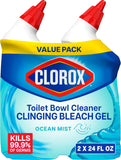 Clorox Toilet Bowl Cleaner Clinging Bleach Gel with Ocean Mist Scent